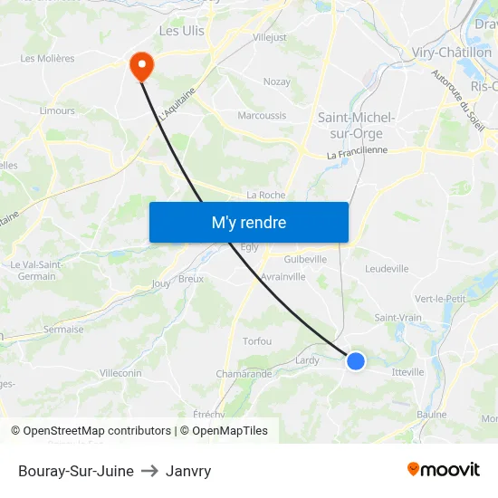 Bouray-Sur-Juine to Janvry map