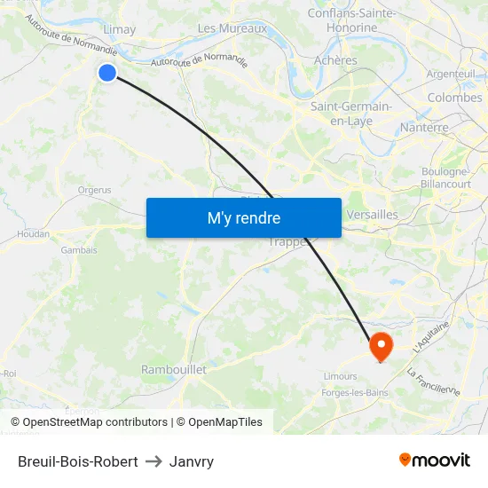 Breuil-Bois-Robert to Janvry map