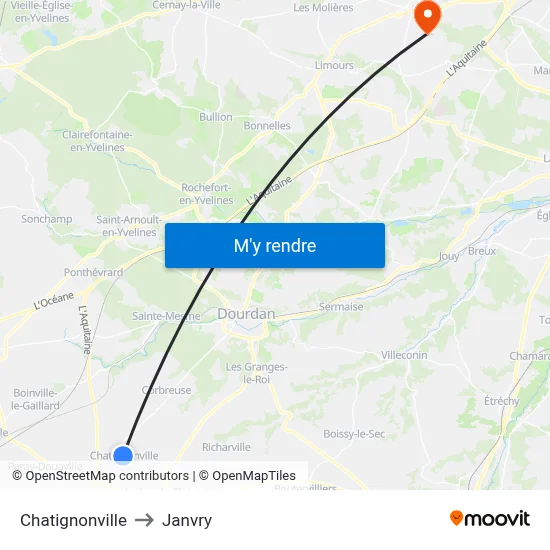 Chatignonville to Janvry map