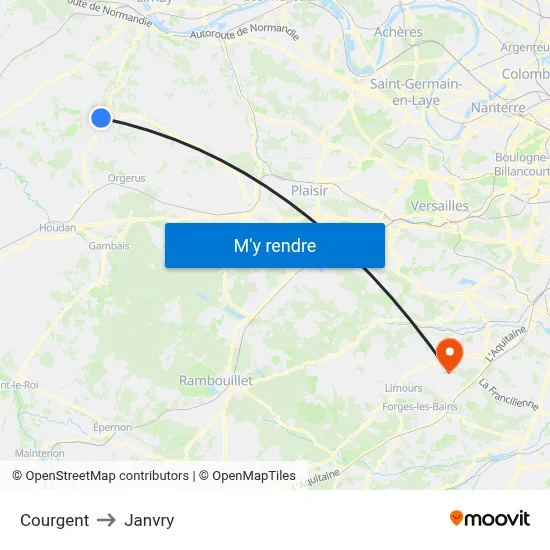 Courgent to Janvry map