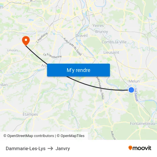 Dammarie-Les-Lys to Janvry map