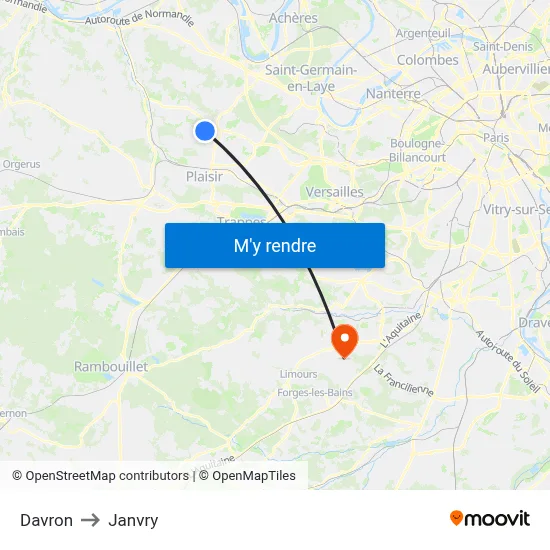 Davron to Janvry map