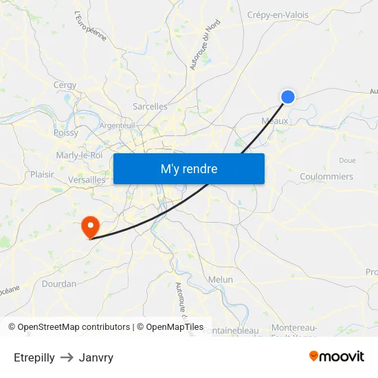 Etrepilly to Janvry map