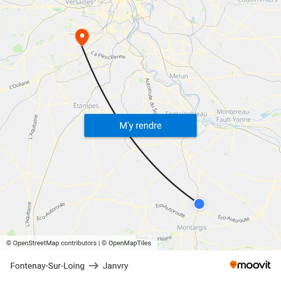 Fontenay-Sur-Loing to Janvry map