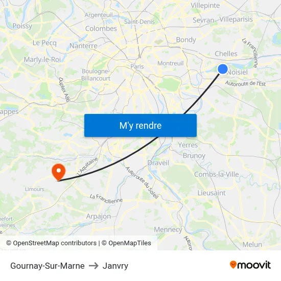 Gournay-Sur-Marne to Janvry map