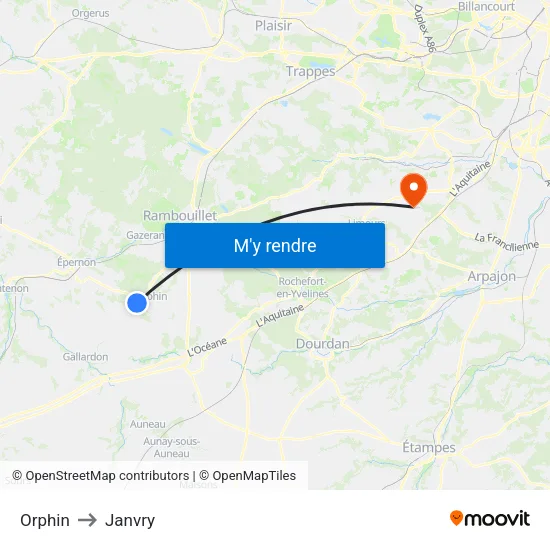 Orphin to Janvry map