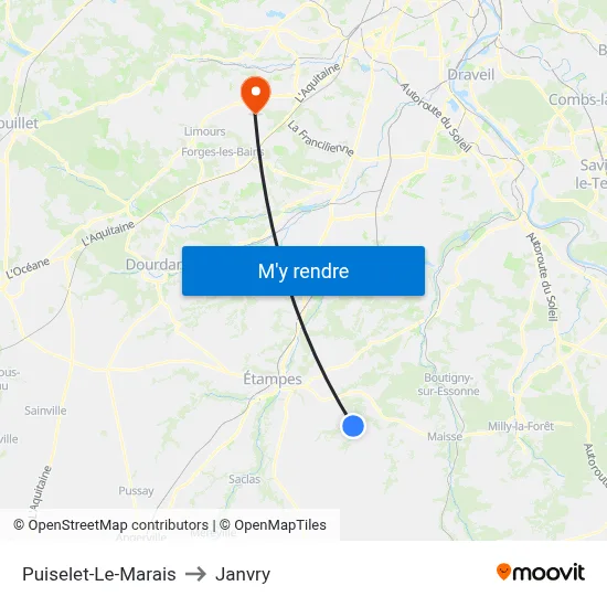 Puiselet-Le-Marais to Janvry map
