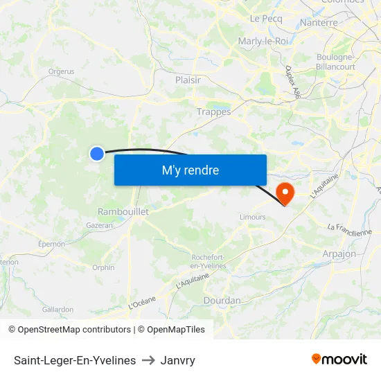 Saint-Leger-En-Yvelines to Janvry map