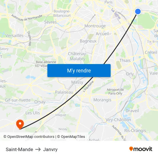 Saint-Mande to Janvry map