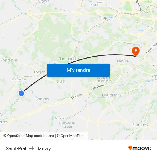 Saint-Piat to Janvry map