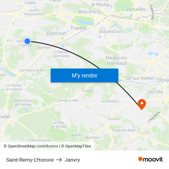 Saint-Remy-L'Honore to Janvry map