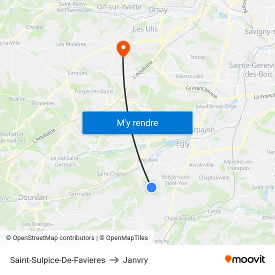 Saint-Sulpice-De-Favieres to Janvry map