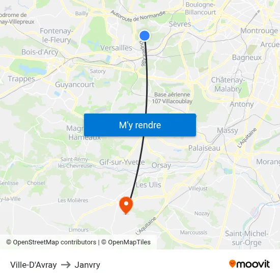 Ville-D'Avray to Janvry map