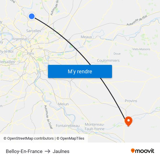 Belloy-En-France to Jaulnes map