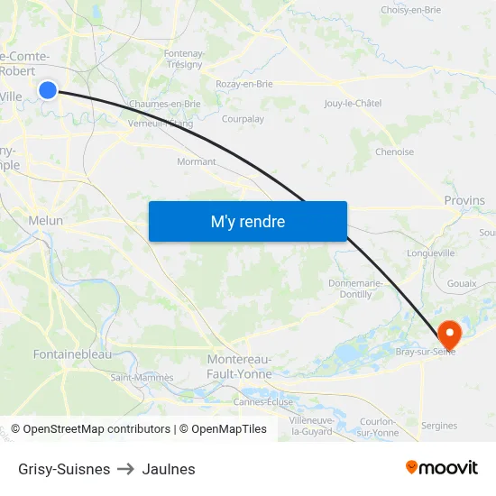 Grisy-Suisnes to Jaulnes map