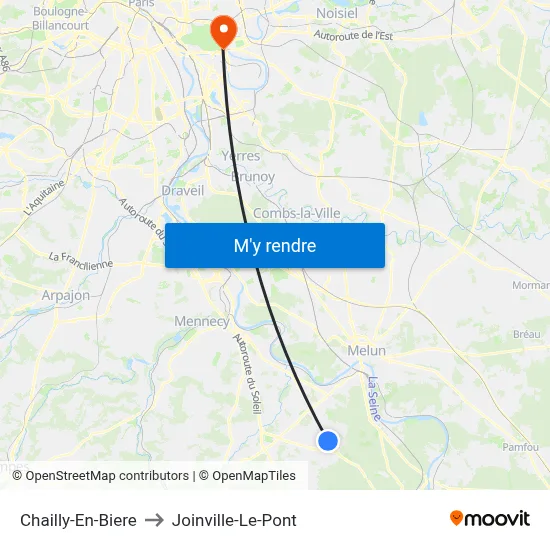 Chailly-En-Biere to Joinville-Le-Pont map