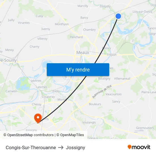 Congis-Sur-Therouanne to Jossigny map