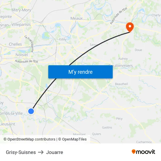 Grisy-Suisnes to Jouarre map