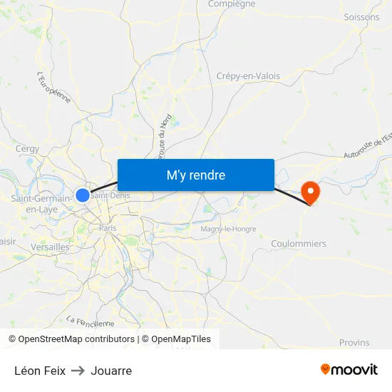 Léon Feix to Jouarre map