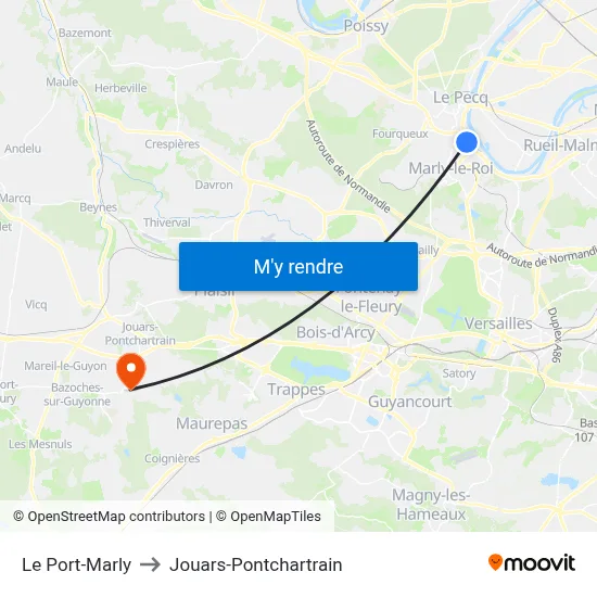 Le Port-Marly to Jouars-Pontchartrain map