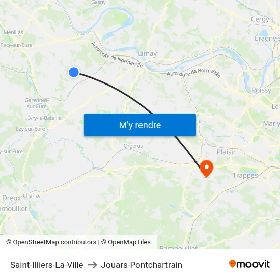 Saint-Illiers-La-Ville to Jouars-Pontchartrain map