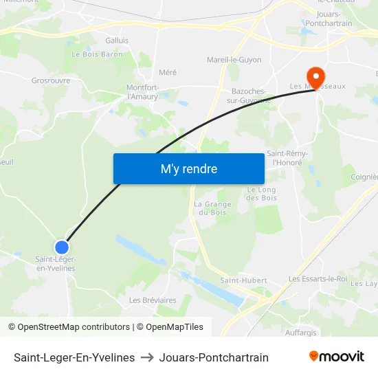 Saint-Leger-En-Yvelines to Jouars-Pontchartrain map