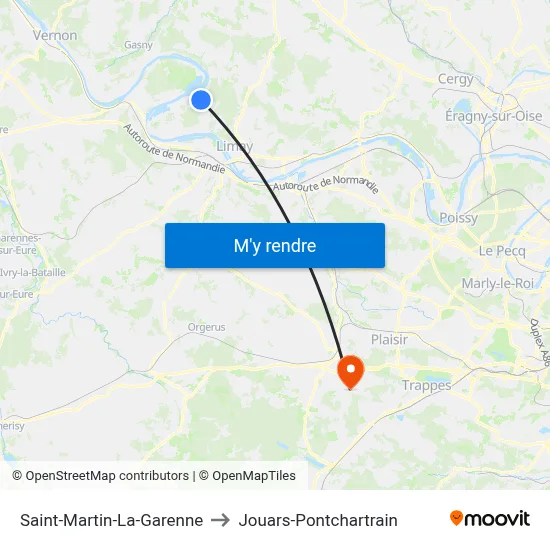 Saint-Martin-La-Garenne to Jouars-Pontchartrain map