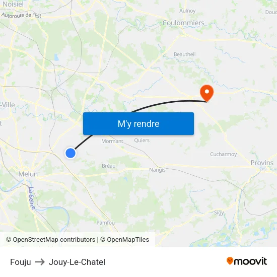 Fouju to Jouy-Le-Chatel map