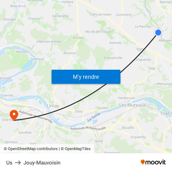 Us to Jouy-Mauvoisin map