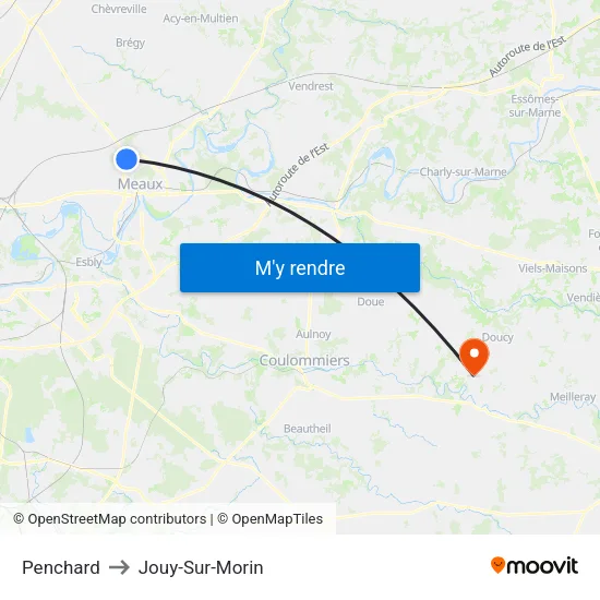 Penchard to Jouy-Sur-Morin map