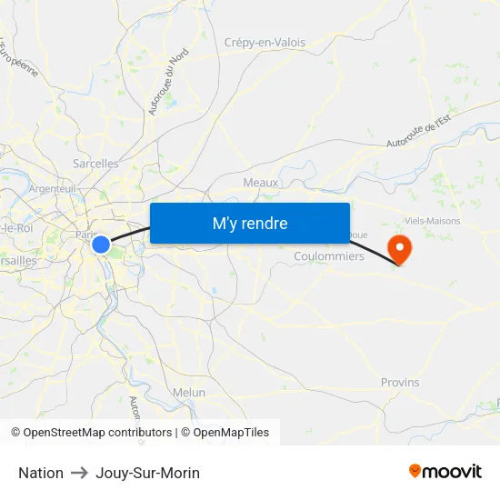 Nation to Jouy-Sur-Morin map