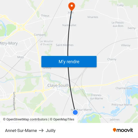Annet-Sur-Marne to Juilly map