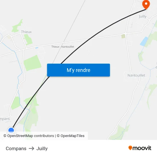 Compans to Juilly map