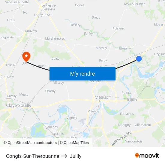Congis-Sur-Therouanne to Juilly map