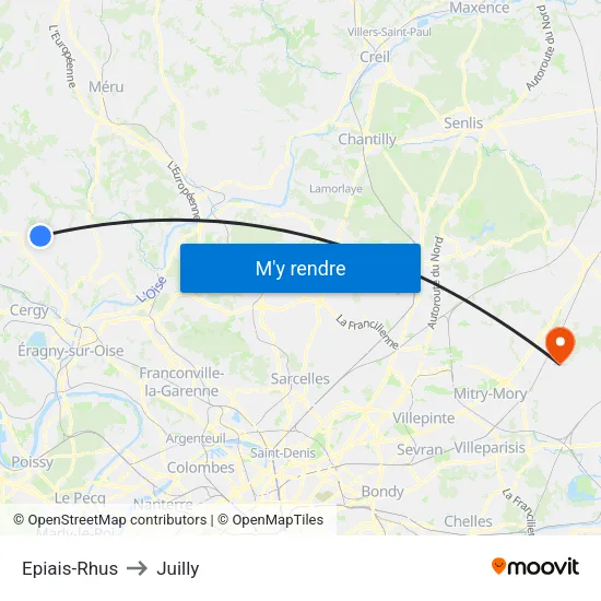 Epiais-Rhus to Juilly map