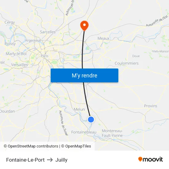 Fontaine-Le-Port to Juilly map