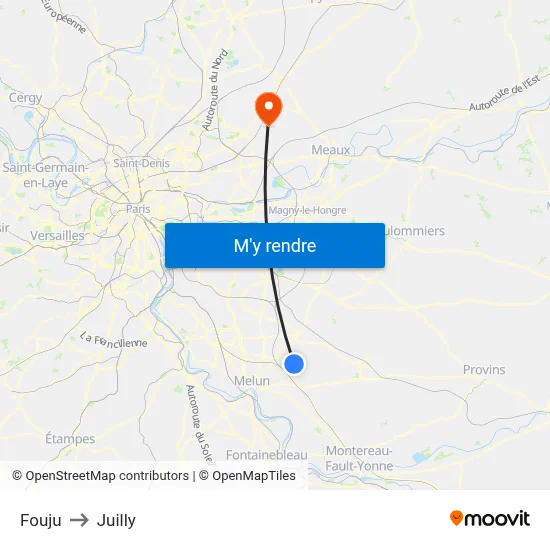 Fouju to Juilly map