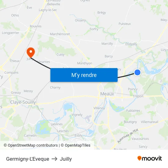 Germigny-L'Eveque to Juilly map