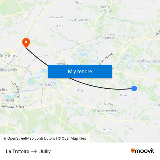 La Tretoire to Juilly map