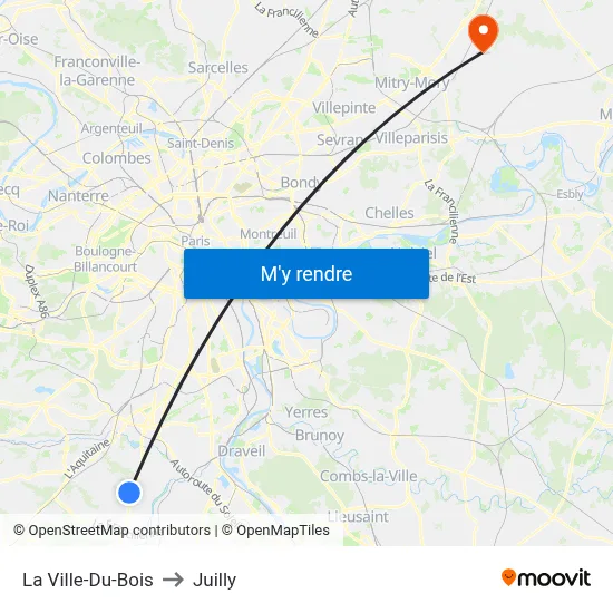 La Ville-Du-Bois to Juilly map