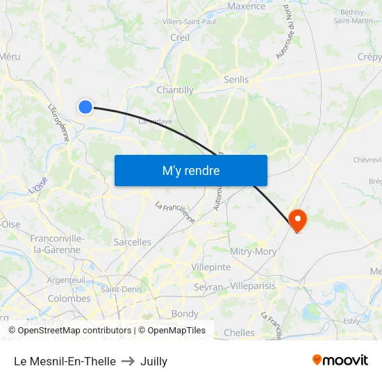 Le Mesnil-En-Thelle to Juilly map