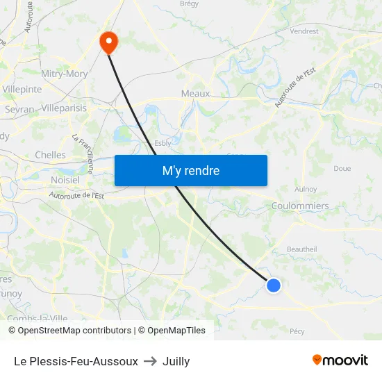 Le Plessis-Feu-Aussoux to Juilly map
