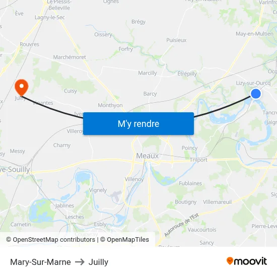 Mary-Sur-Marne to Juilly map