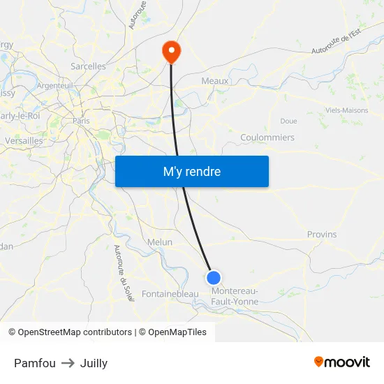 Pamfou to Juilly map