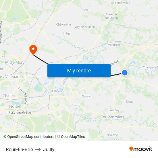 Reuil-En-Brie to Juilly map