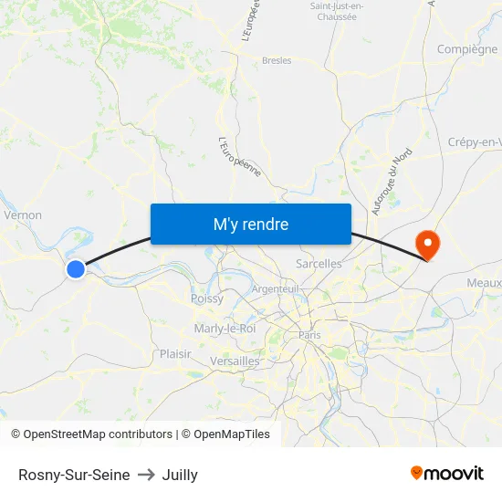 Rosny-Sur-Seine to Juilly map