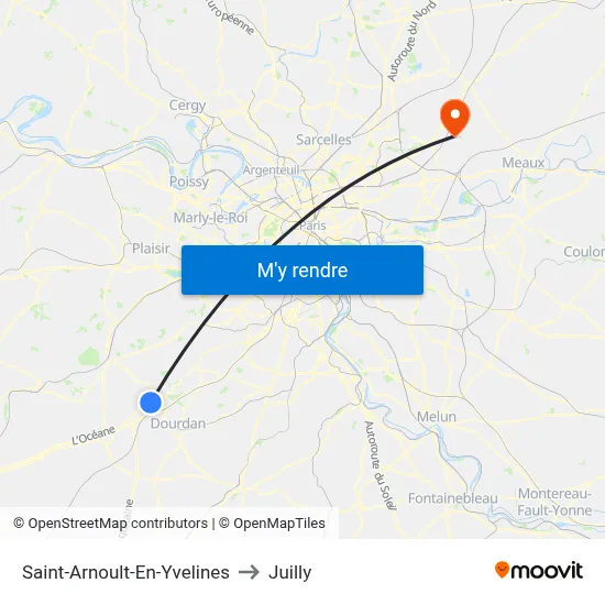 Saint-Arnoult-En-Yvelines to Juilly map