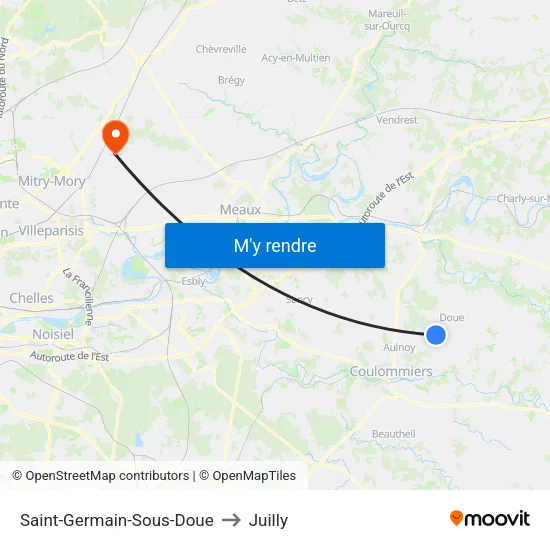 Saint-Germain-Sous-Doue to Juilly map