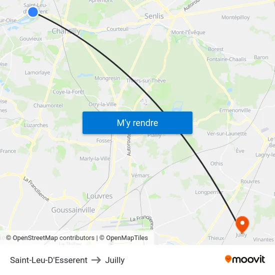 Saint-Leu-D'Esserent to Juilly map