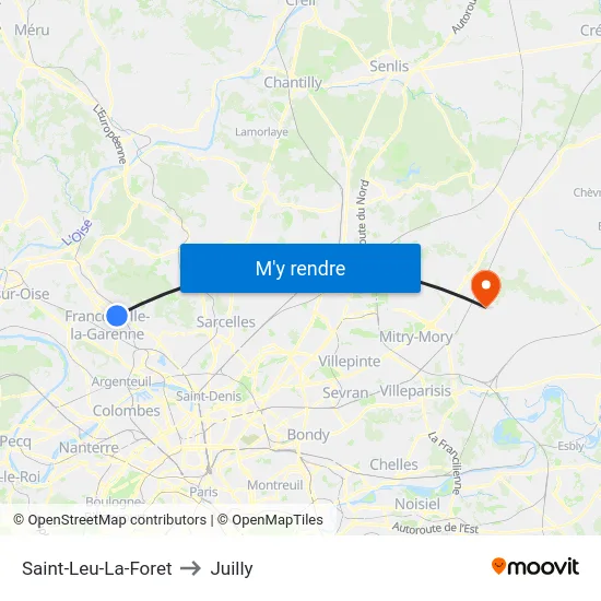 Saint-Leu-La-Foret to Juilly map